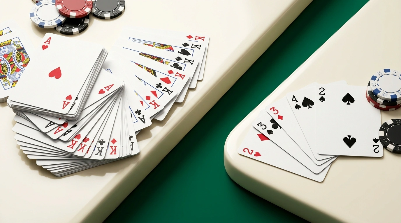 A large group of strong value hands versus a small group of weak bluff hands, shown in proportion