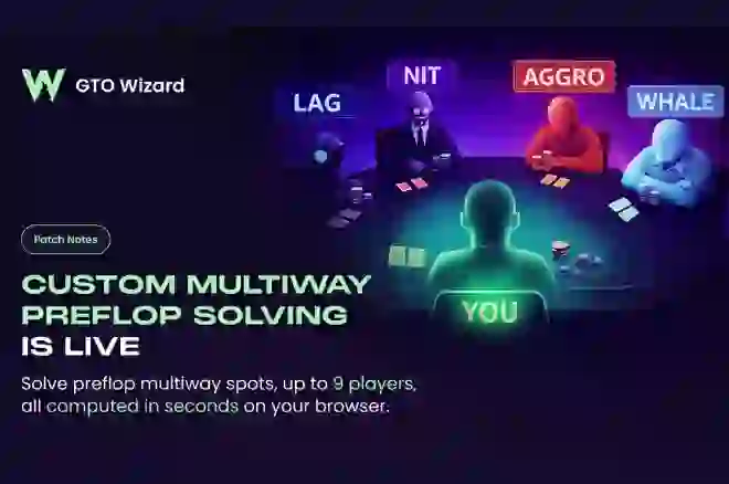 GTO Wizard Multiway Preflop Solver: Up to 9 Players, Custom Rake & Ante